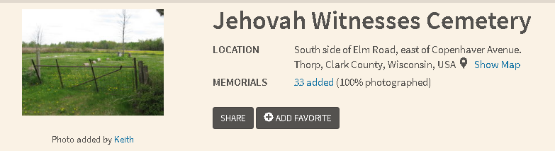 Цвинтарі та будинки для Свідків Єгови похилого віку